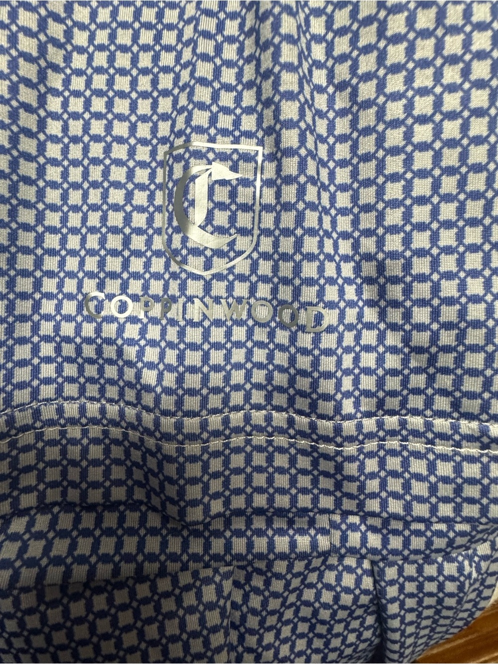 Peter Millar Summer Comfort Geometric Print Golf Polo Shirt L Blue Coppinwood - Picture 5 of 8